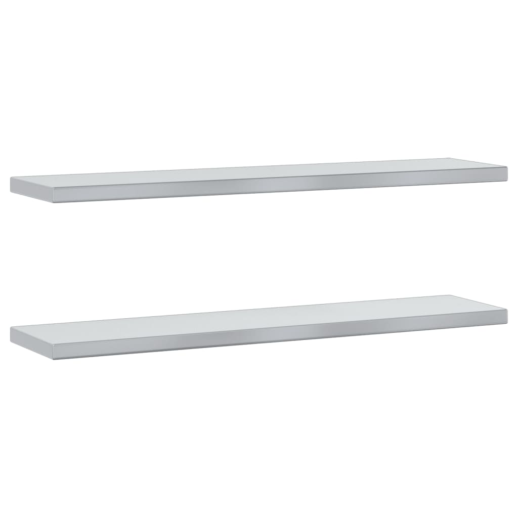 2 db ezüstszínű rozsdamentes acél fali polc 100 x 23,5 x 3 cm 2 db ezüstszínű rozsdamentes acél fali polc 100 x 23,5 x 3 cm