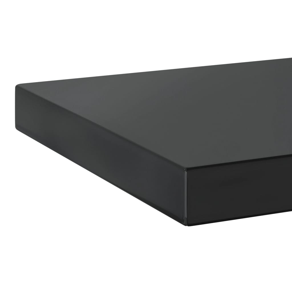 2 db fekete rozsdamentes acél fali polc 75 x 23,5 x 3 cm