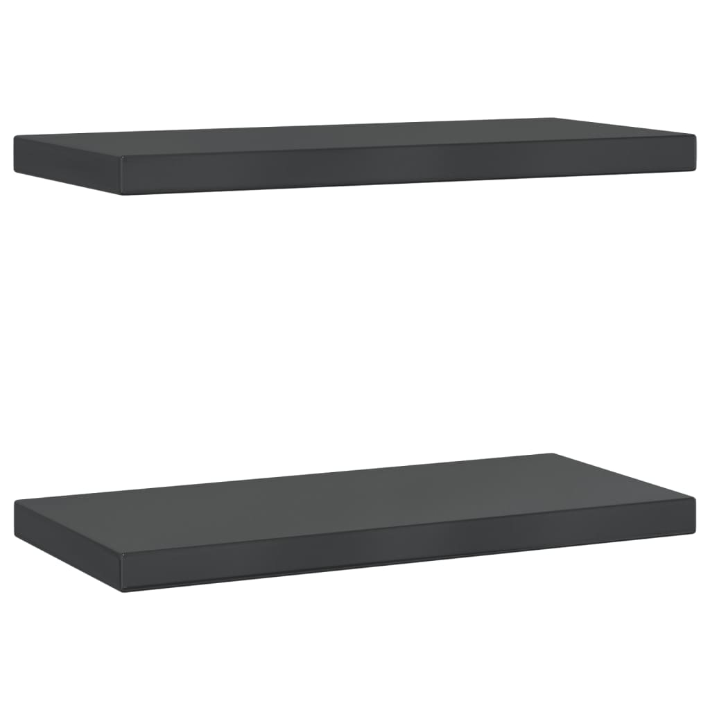 2 db fekete rozsdamentes acél fali polc 50 x 23,5 x 3 cm 2 db fekete rozsdamentes acél fali polc 50 x 23,5 x 3 cm
