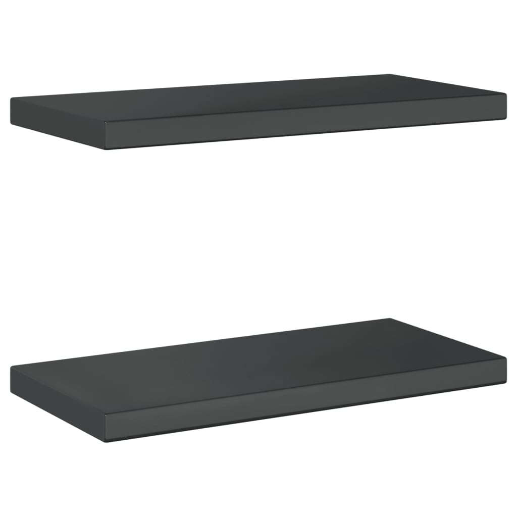 2 db fekete rozsdamentes acél fali polc 50 x 23,5 x 3 cm 2 db fekete rozsdamentes acél fali polc 50 x 23,5 x 3 cm