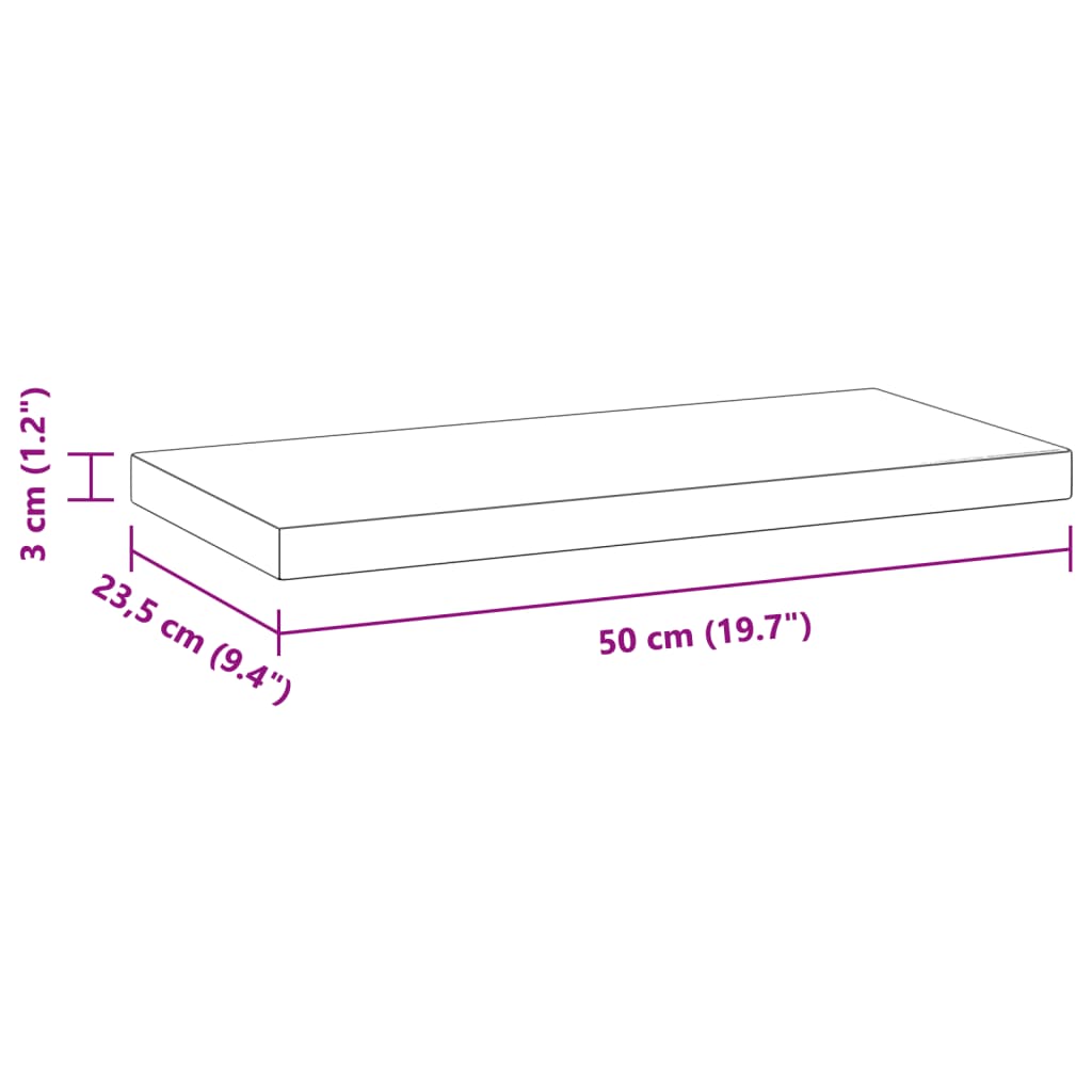 2 db fekete rozsdamentes acél fali polc 50 x 23,5 x 3 cm 2 db fekete rozsdamentes acél fali polc 50 x 23,5 x 3 cm