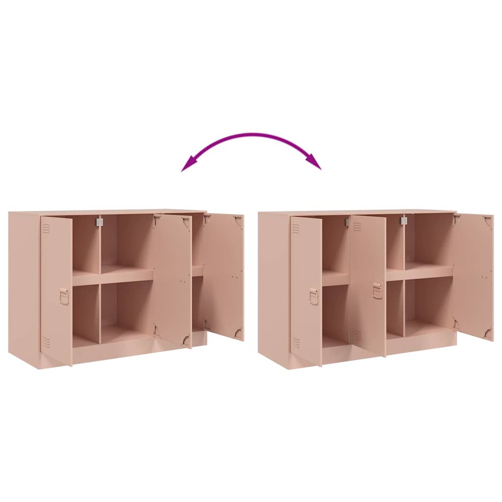Rózsaszín acél tálalószekrény 99x39x73 cm