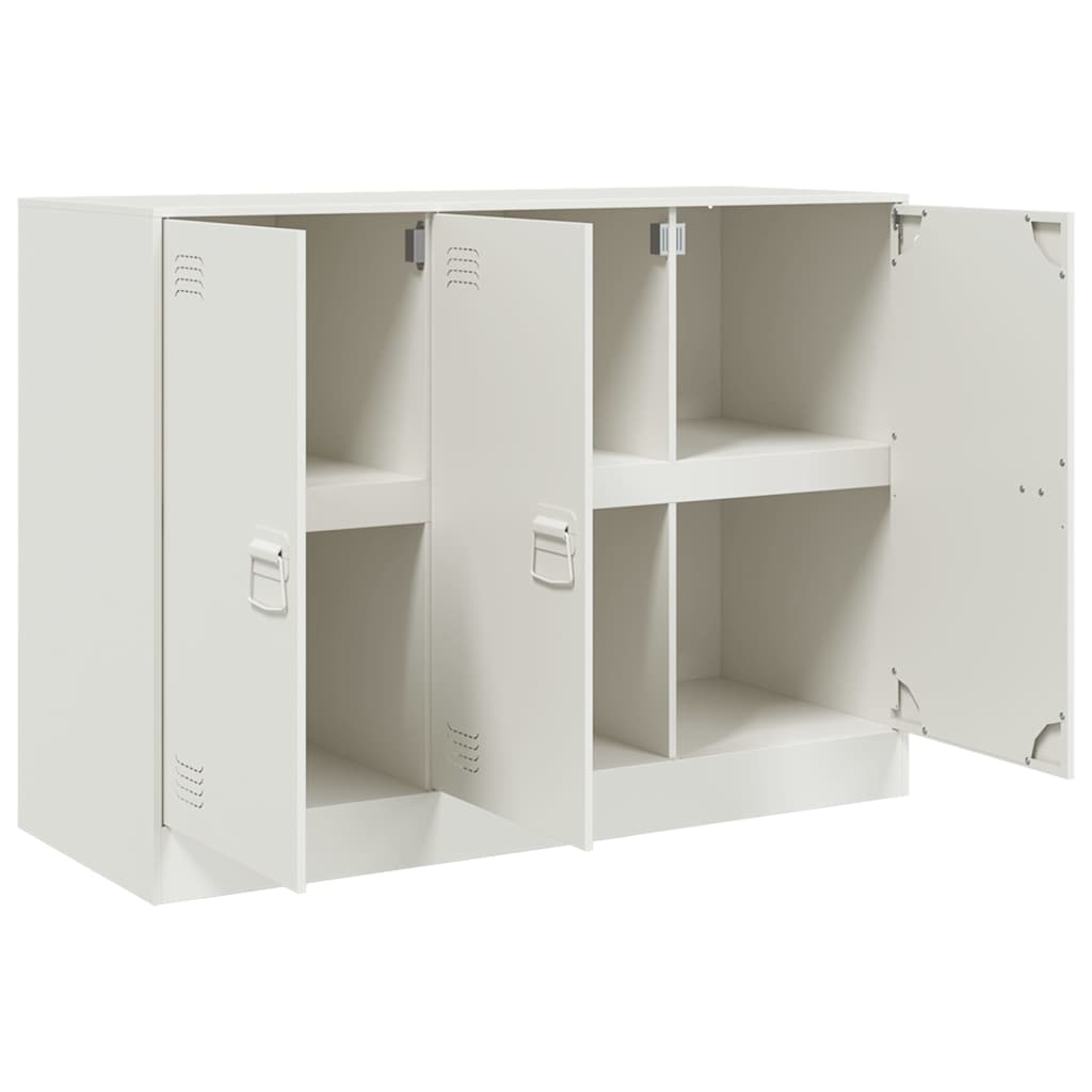 Fehér acél tálalószekrény 99x39x73 cm