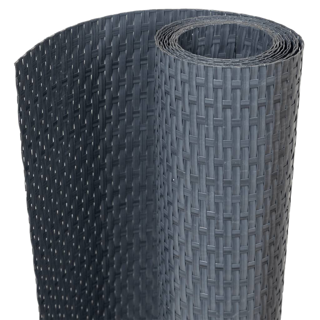 10 db antracitszürke polyrattan erkélyparaván 255 x 19 cm