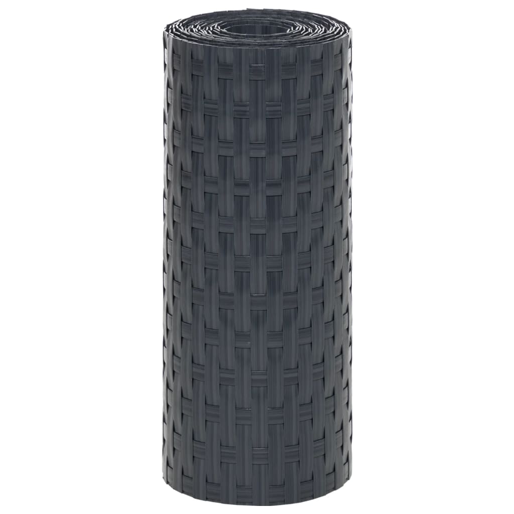 10 db antracitszürke polyrattan erkélyparaván 255 x 19 cm