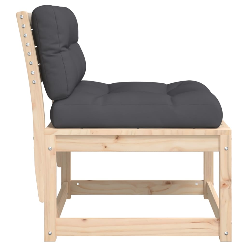 Tömör fenyőfa kerti kanapé párnával