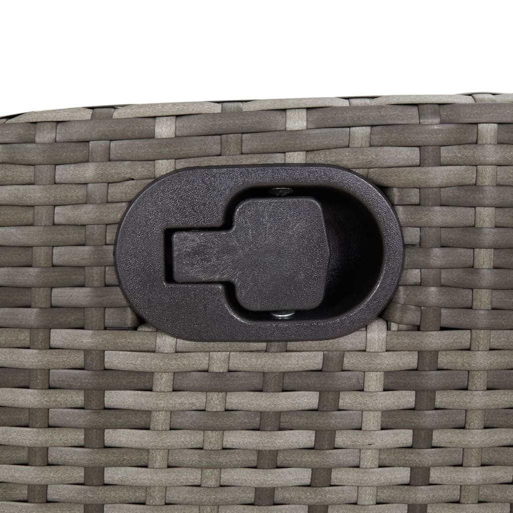 Szürke polyrattan dönthető kerti pad párnával