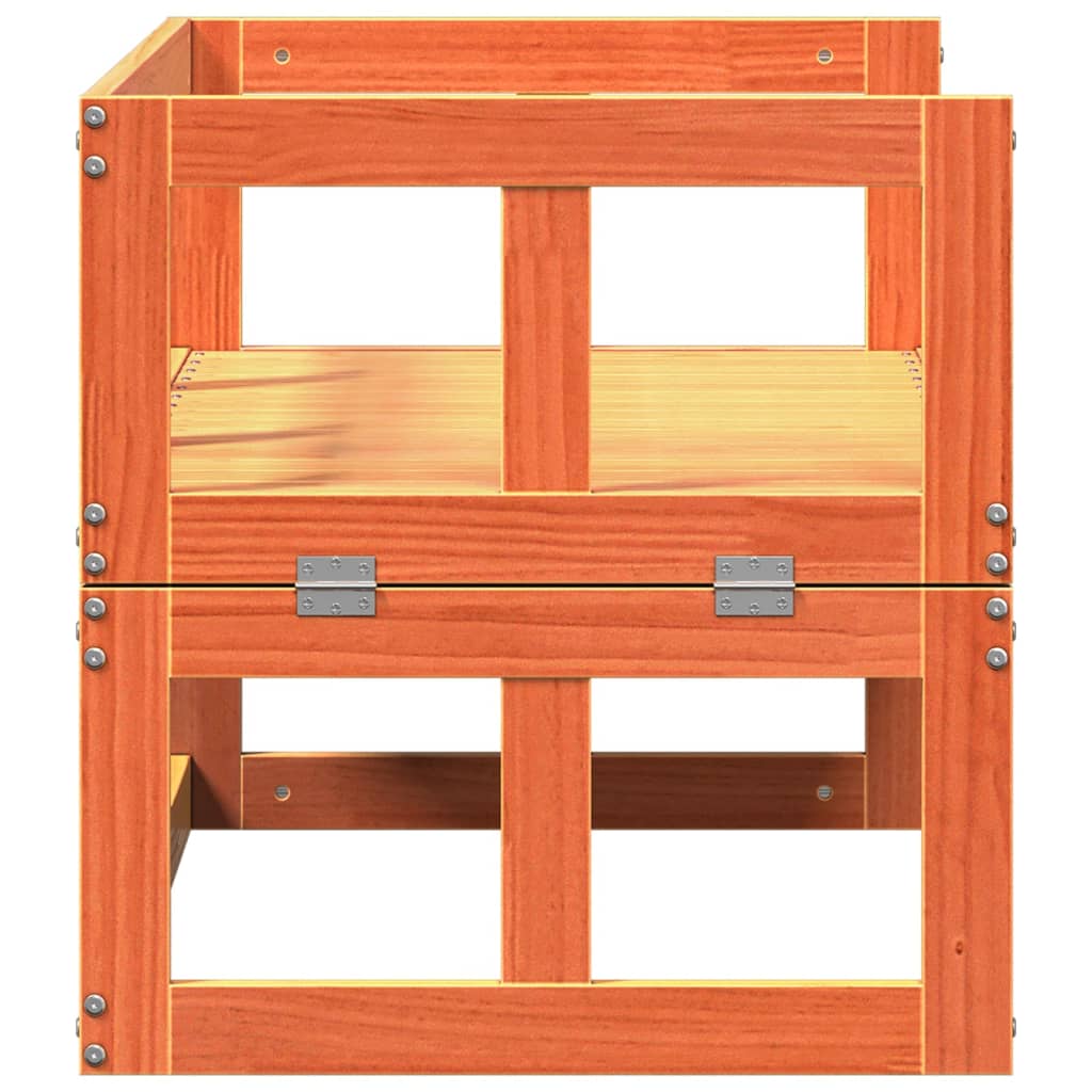 Kihúzható viaszbarna tömör fenyőfa kerti pad