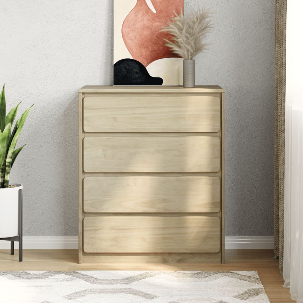 Sauda tölgy tömör fenyőfa fiókos szekrény 76,5 x 39 x 91 cm Sauda tölgy tömör fenyőfa fiókos szekrény 76,5 x 39 x 91 cm