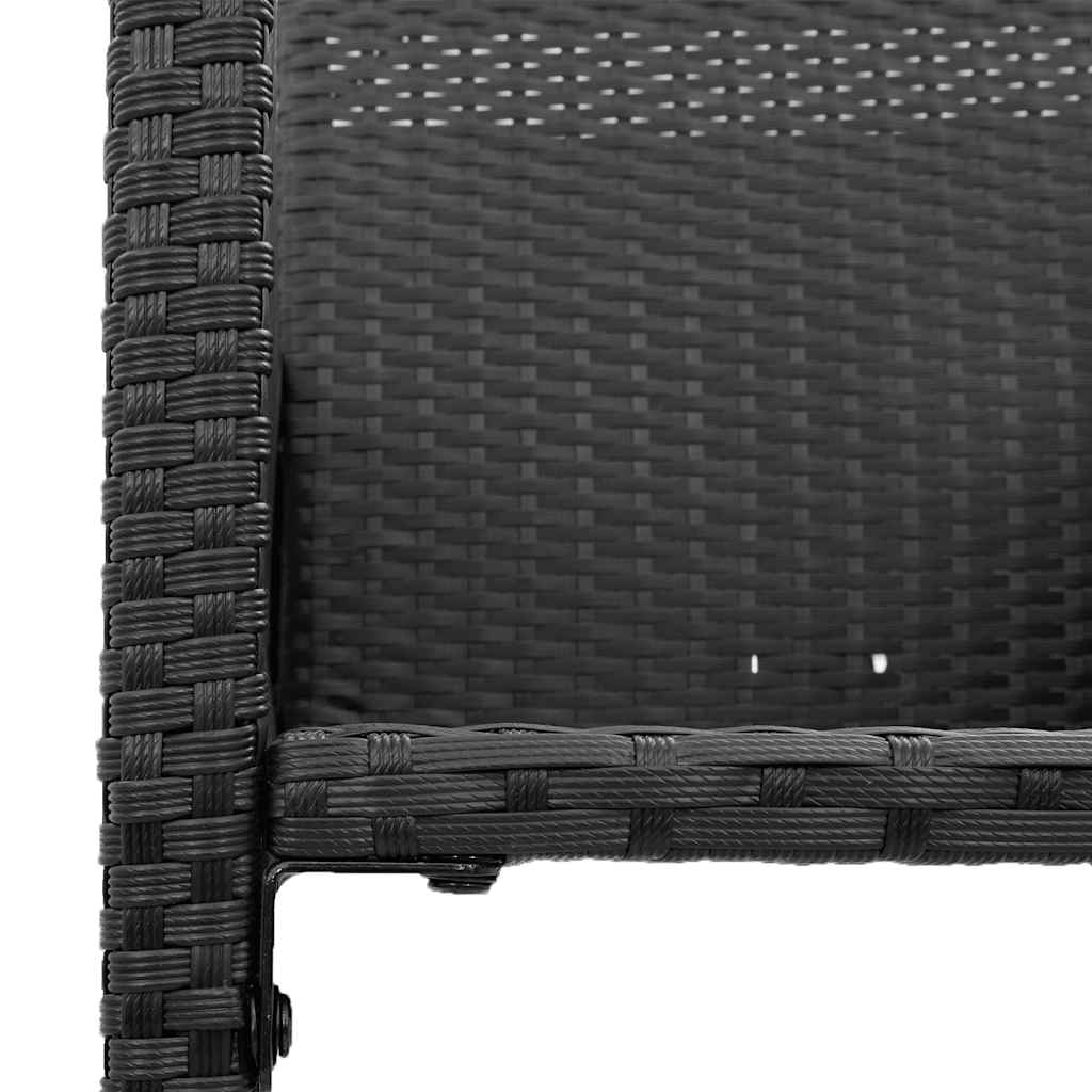 2 db fekete polyrattan kerti bárszék