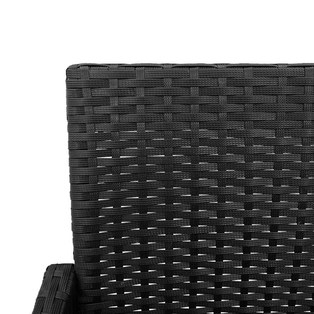 2 db fekete polyrattan kerti bárszék