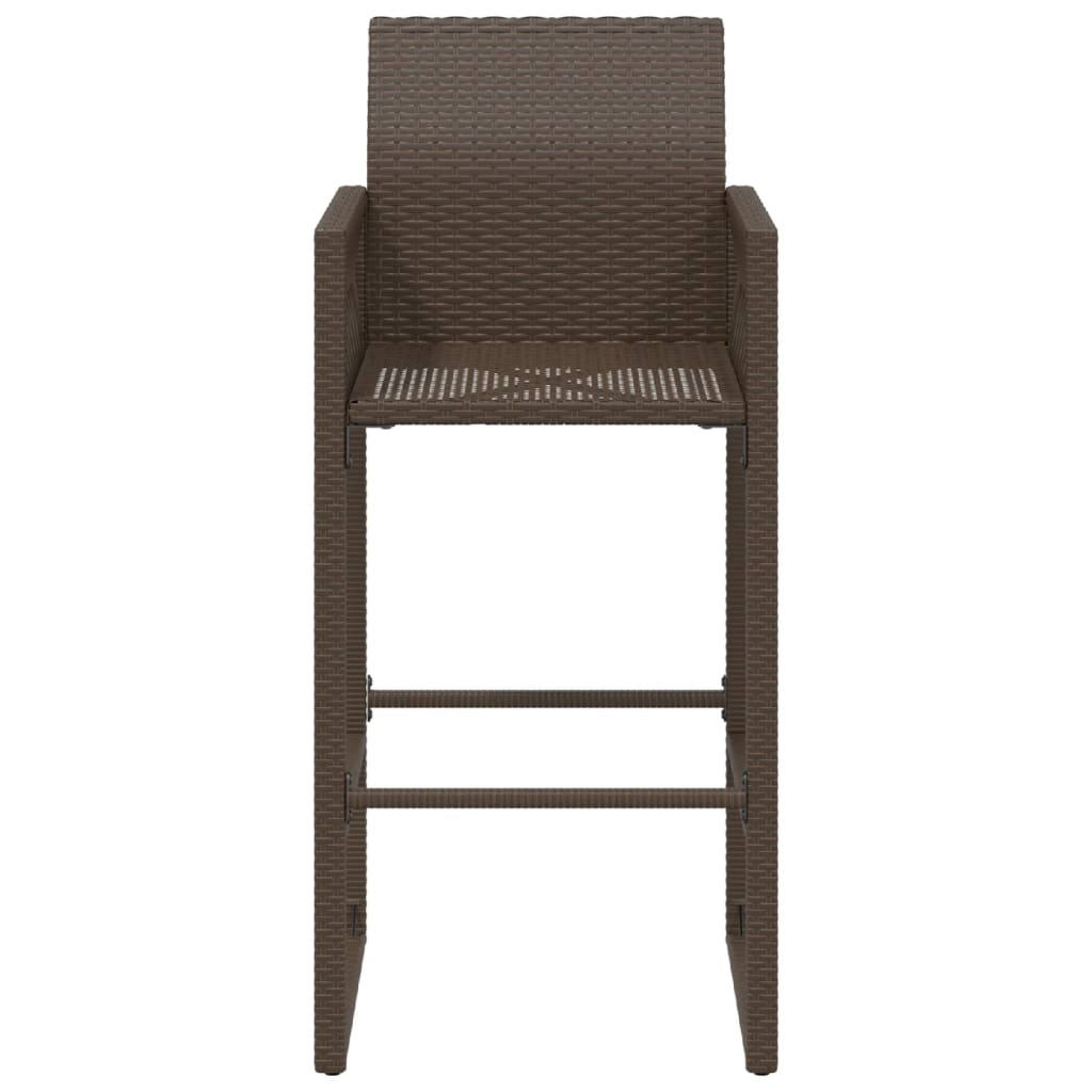 2 db barna polyrattan kerti bárszék