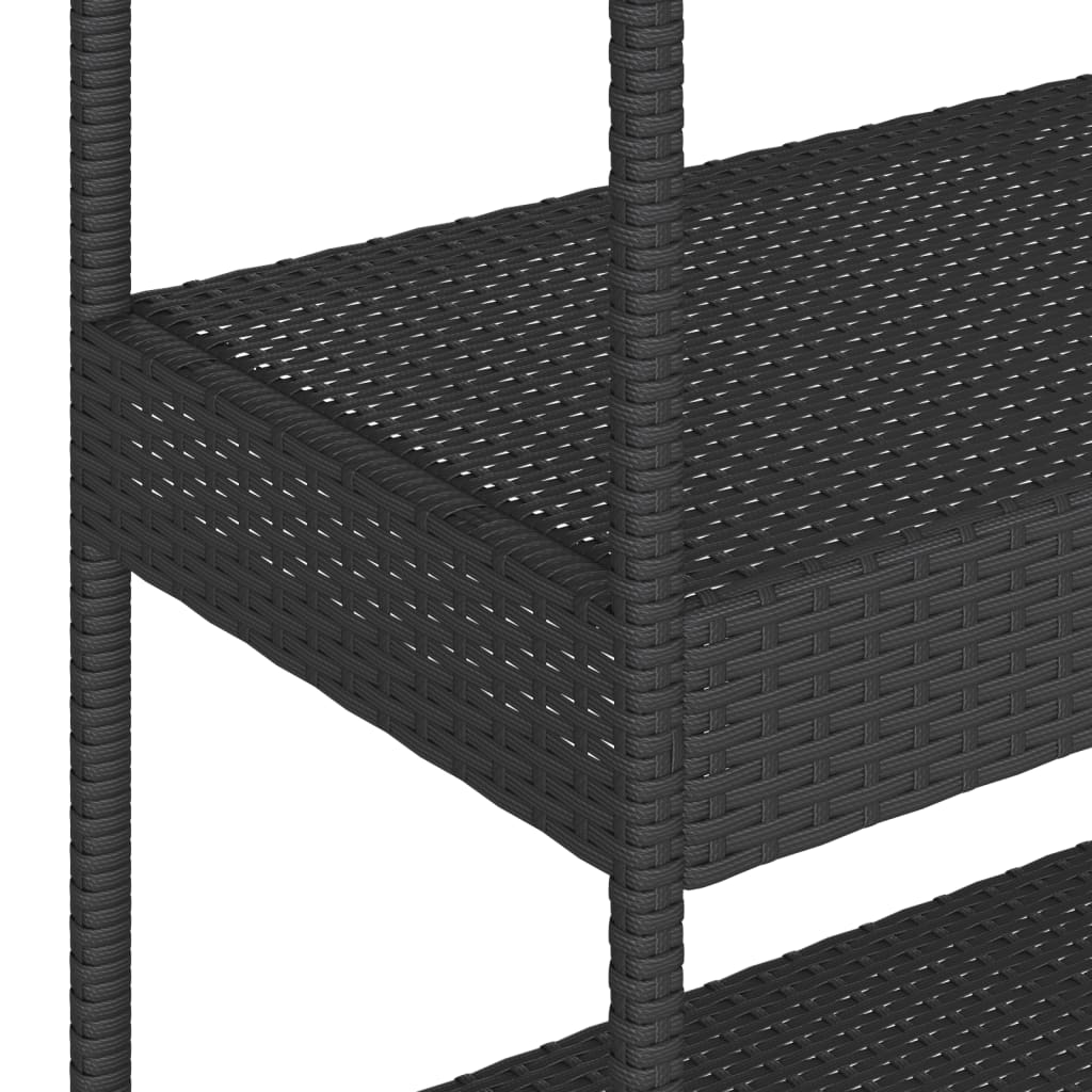 3 szintes fekete polyrattan és tömör akácfa zsúrkocsi 3 szintes fekete polyrattan és tömör akácfa zsúrkocsi