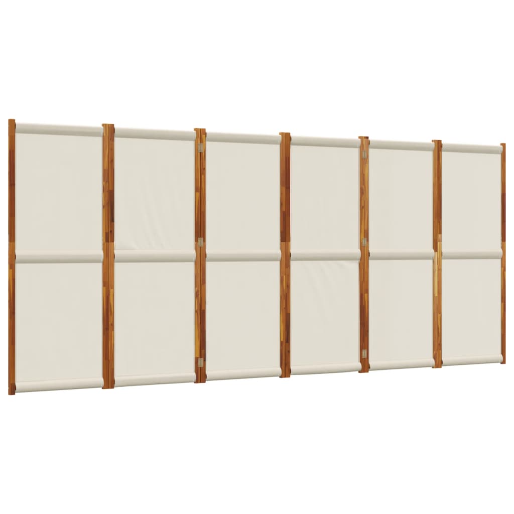 Világosszürke 6 paneles térelválasztó 420 x 180 cm