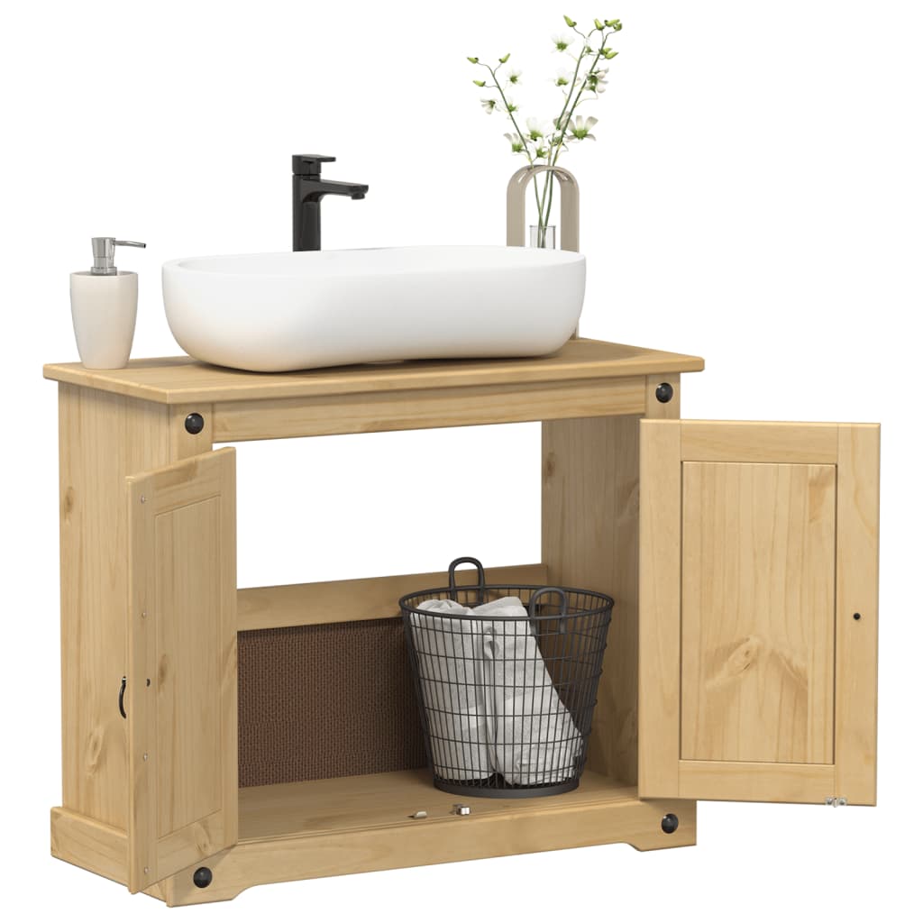 Corona tömör fenyőfa fürdőszobai mosdószekrény 73 x 33 x 60 cm Corona tömör fenyőfa fürdőszobai mosdószekrény 73 x 33 x 60 cm