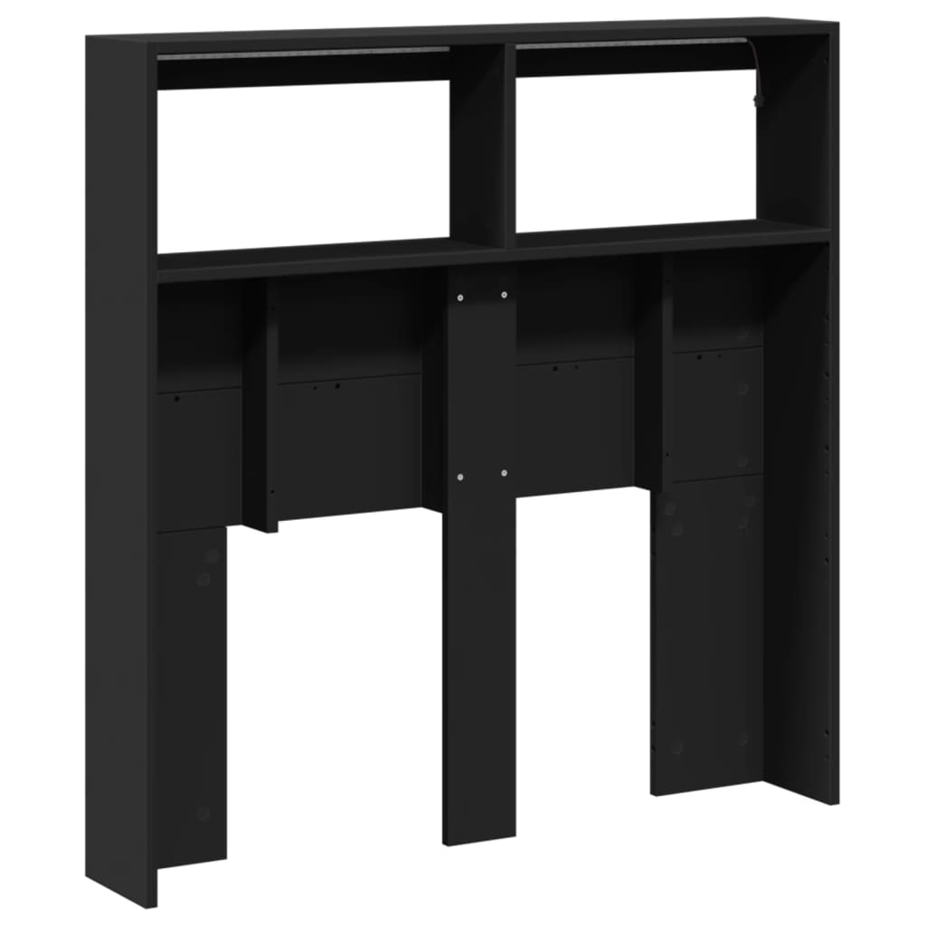 Fekete áthidalószekrény led-világítással 100 x 17 x 102 cm