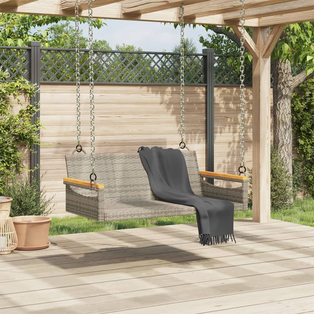 Szürke polyrattan hintapad 109 x 62 x 40 cm