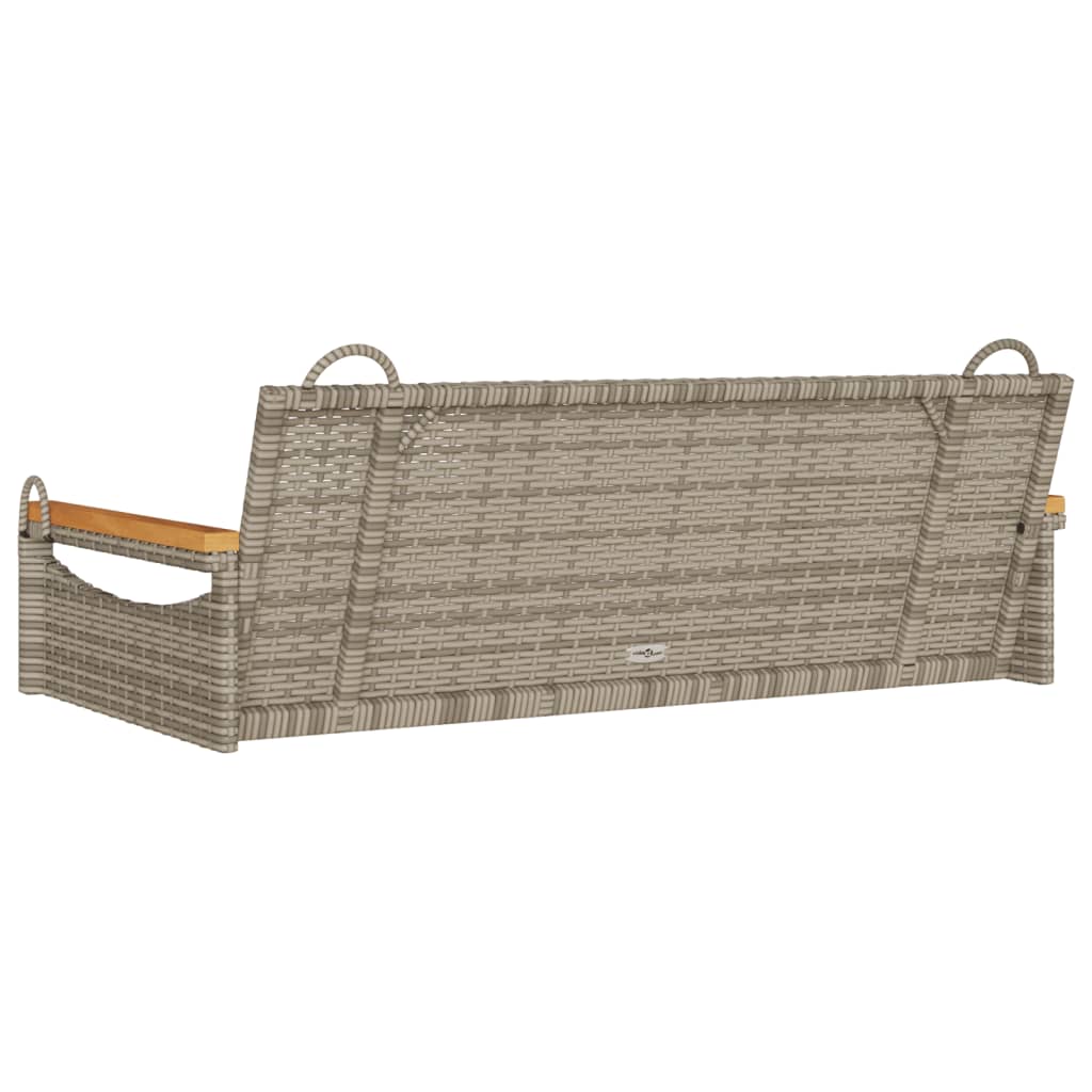 Szürke polyrattan hintapad 109 x 62 x 40 cm