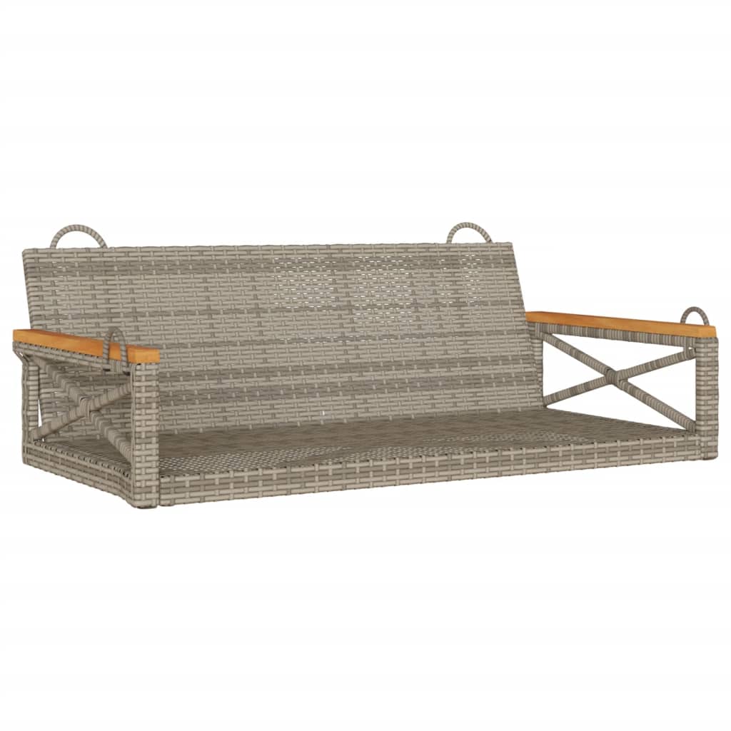 Szürke polyrattan hintapad 109 x 62 x 40 cm