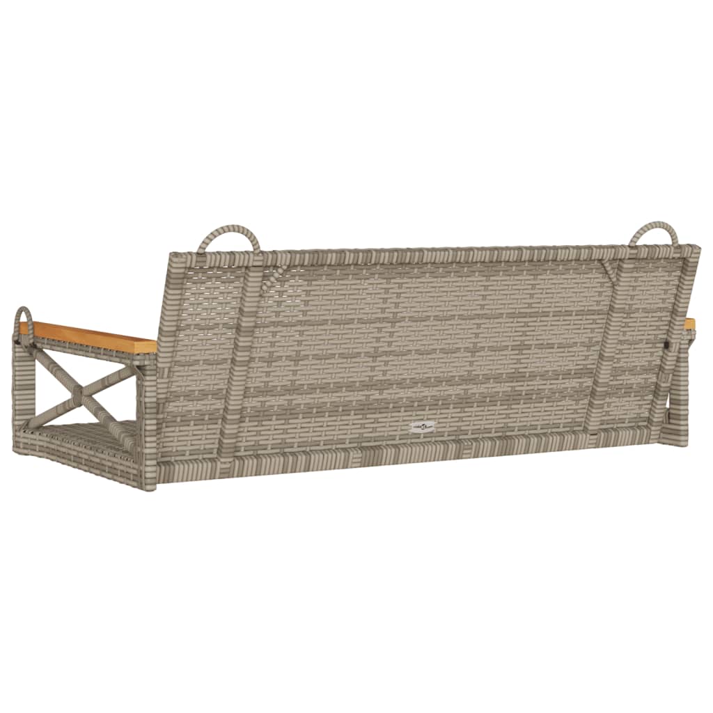 Szürke polyrattan hintapad 109 x 62 x 40 cm