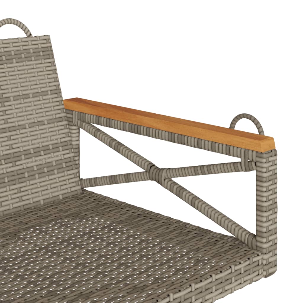 Szürke polyrattan hintapad 109 x 62 x 40 cm