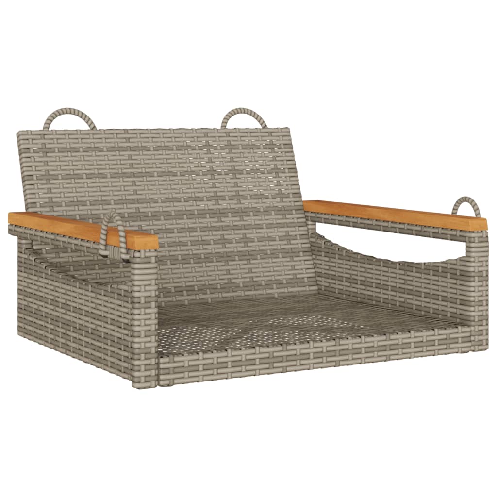 Szürke polyrattan hintapad 63 x 62 x 40 cm