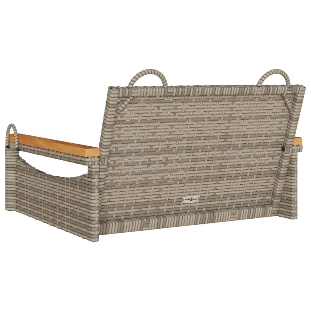 Szürke polyrattan hintapad 63 x 62 x 40 cm