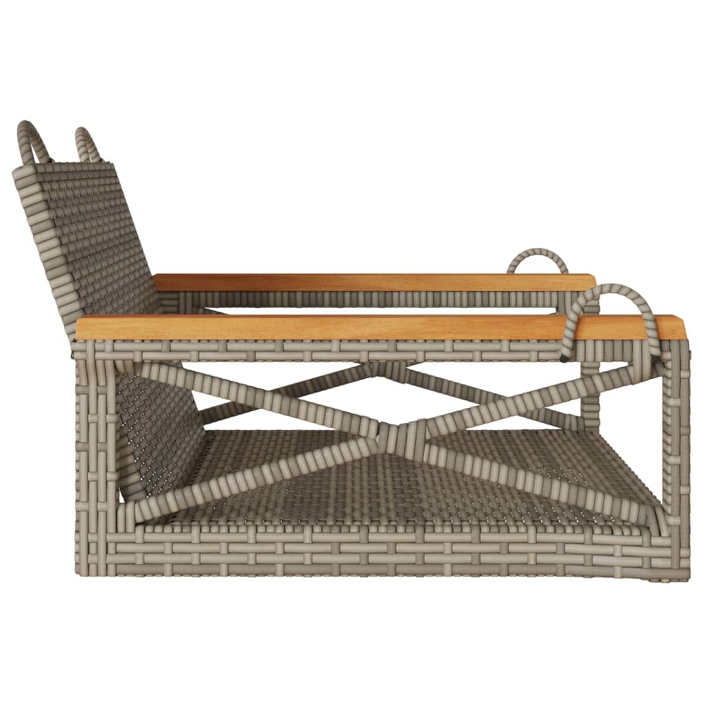 Szürke polyrattan hintapad 63 x 62 x 40 cm