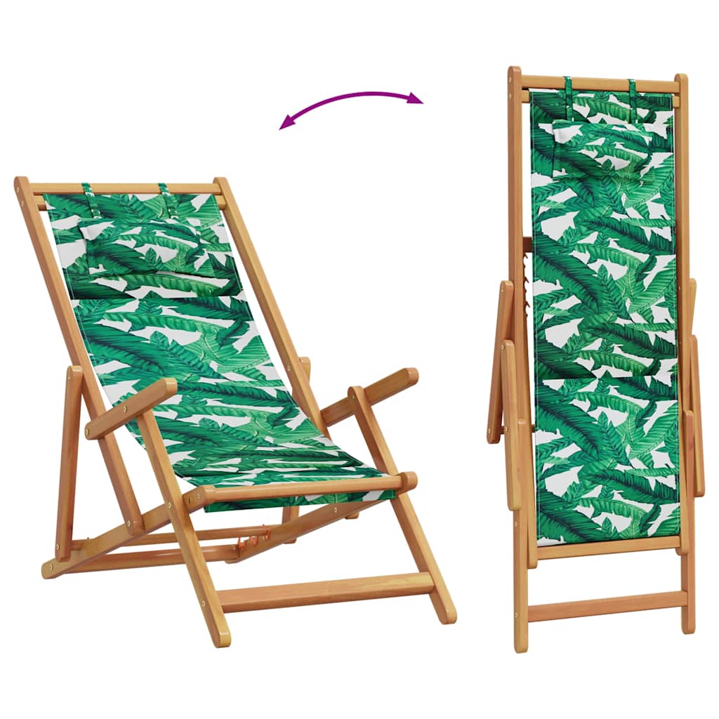 Levélmintás eukaliptuszfa és szövet összecsukható strandszék