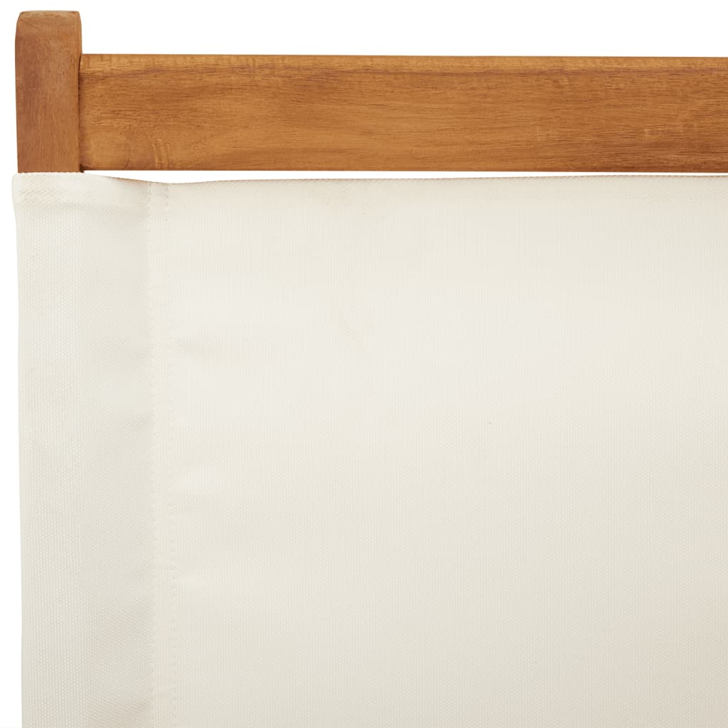 2 db krémfehér tömör akácfa és szövet kerti szék