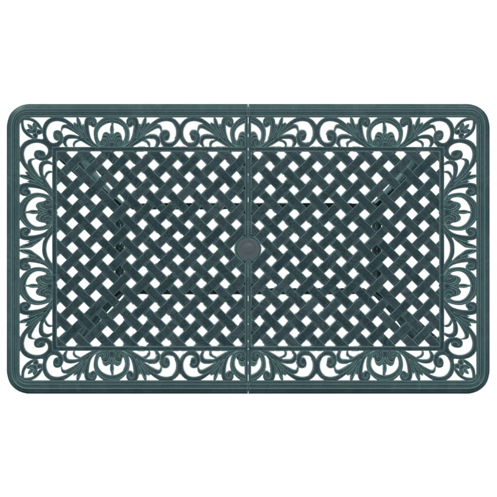 Zöld öntött alumínium kerti asztal 150 x 90 x 72 cm