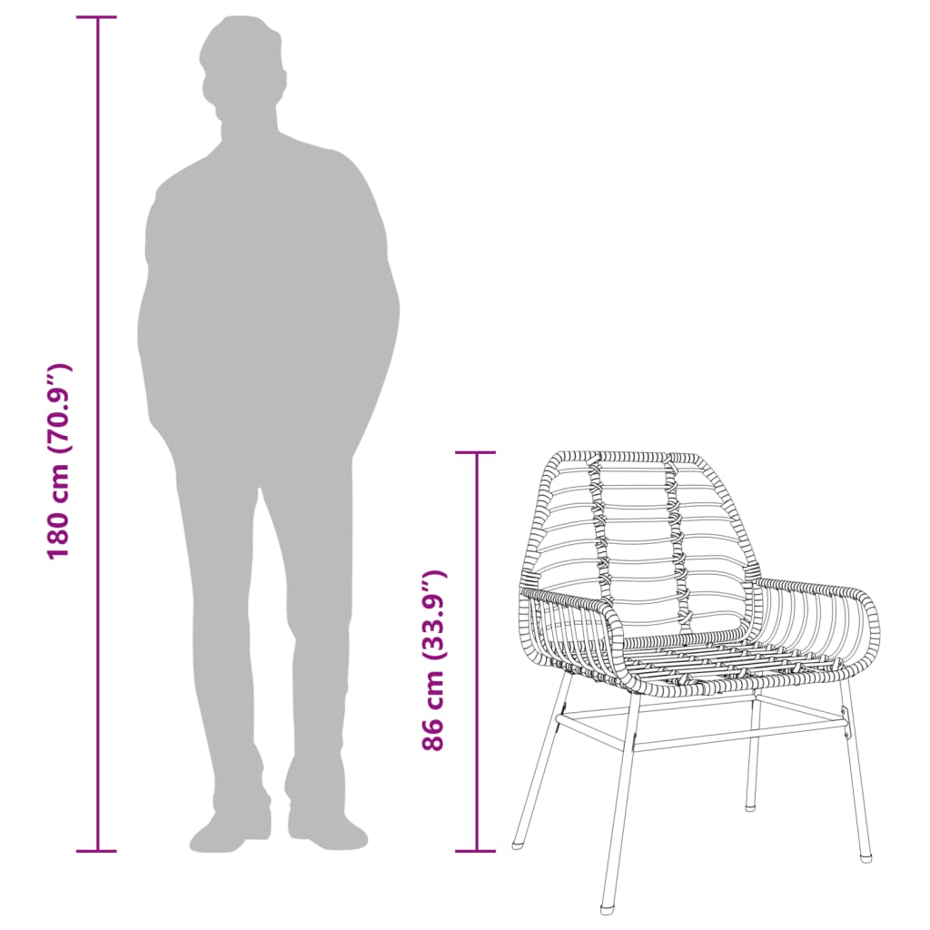 2 db barna polyrattan kerti szék