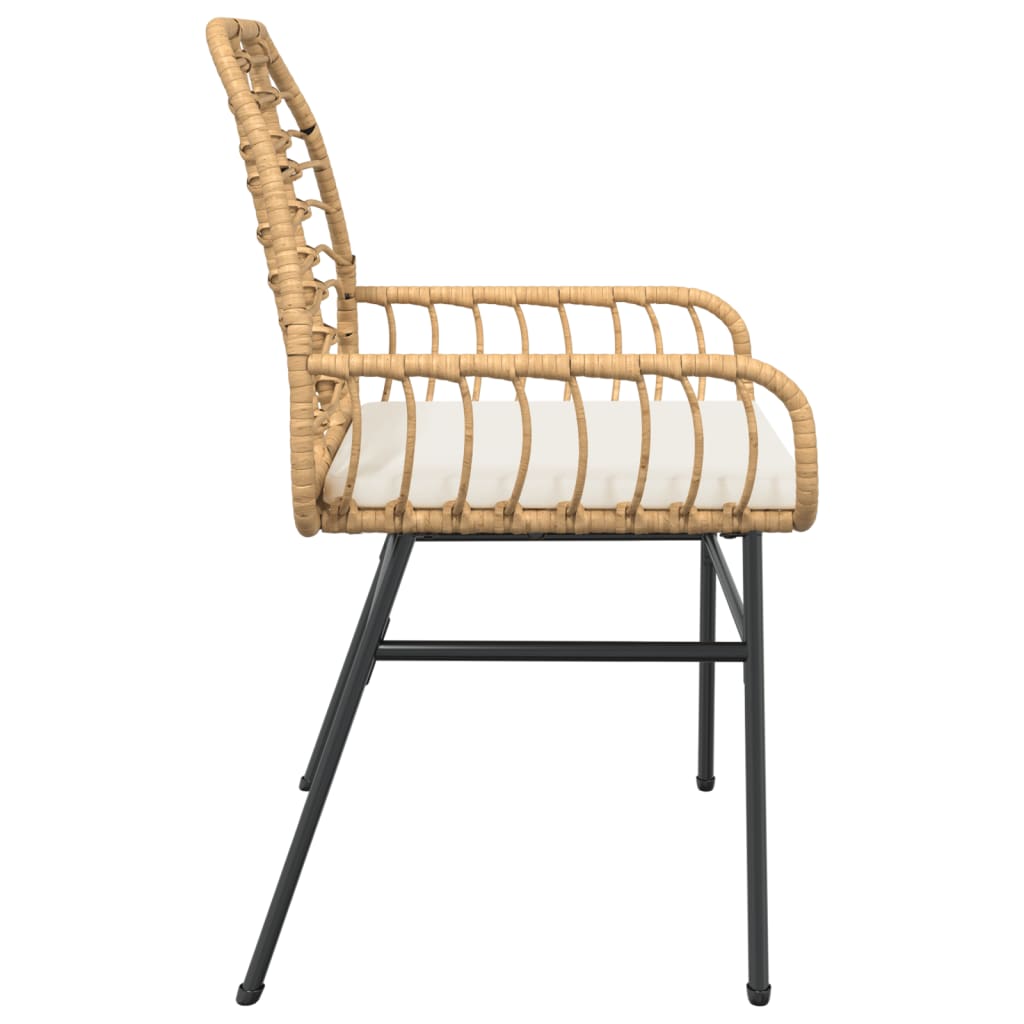 2 db barna polyrattan kerti szék párnákkal