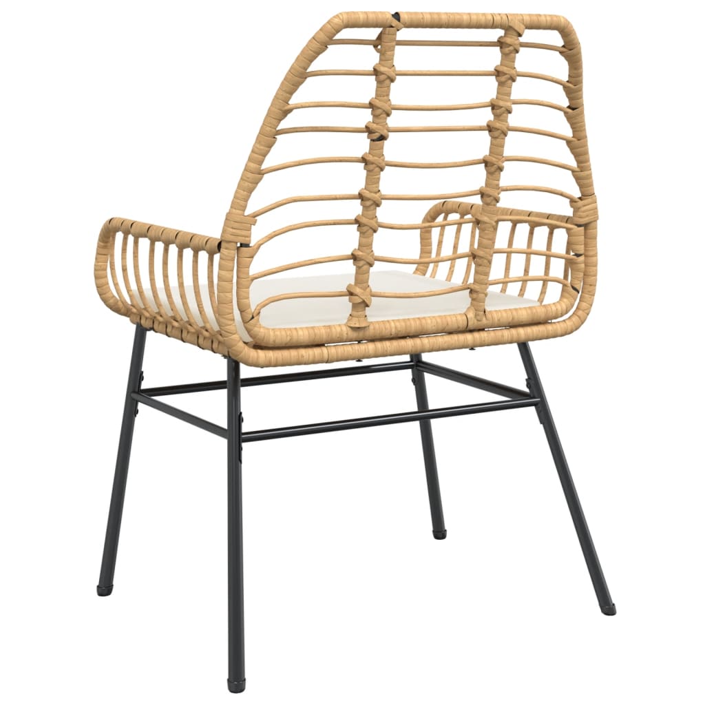 2 db barna polyrattan kerti szék párnákkal