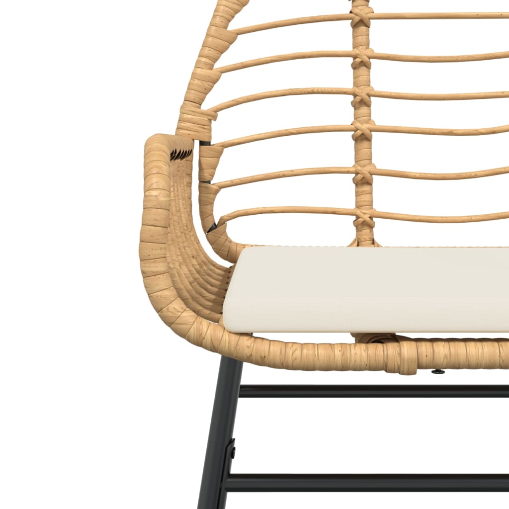 2 db barna polyrattan kerti szék párnákkal