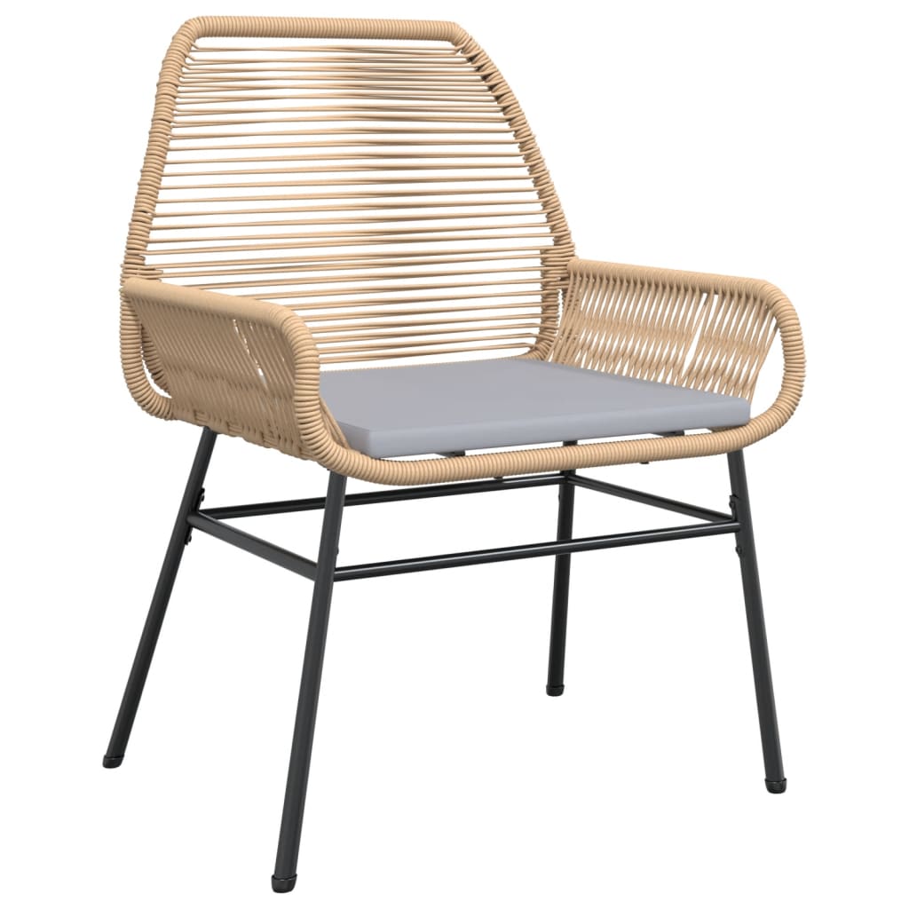 2 db barna polyrattan kerti szék párnákkal