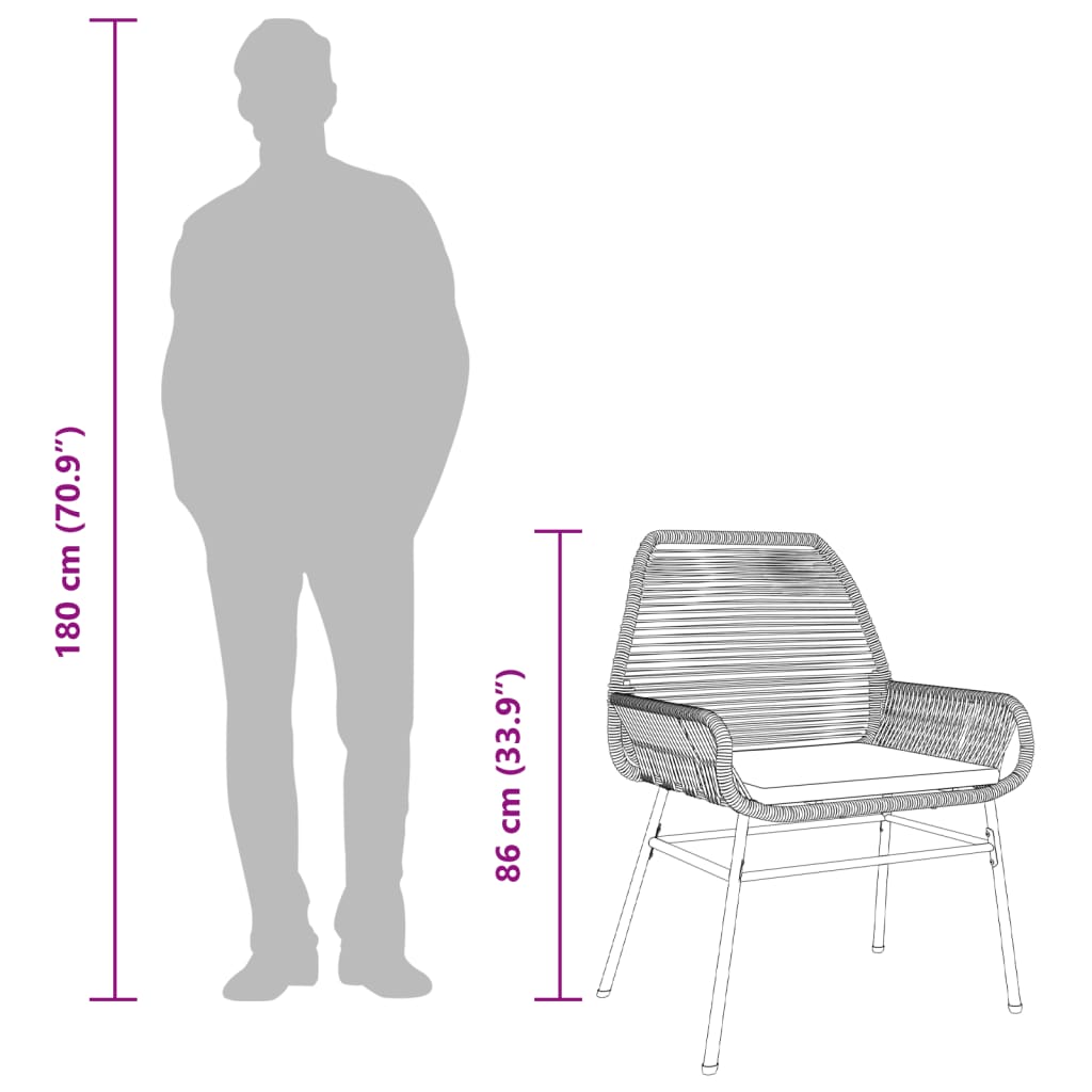 2 db barna polyrattan kerti szék párnákkal
