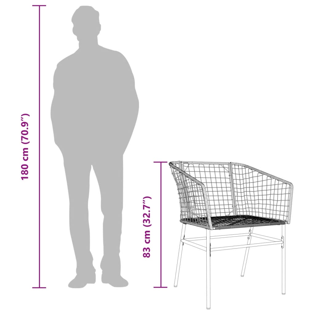 2 db barna polyrattan kerti szék