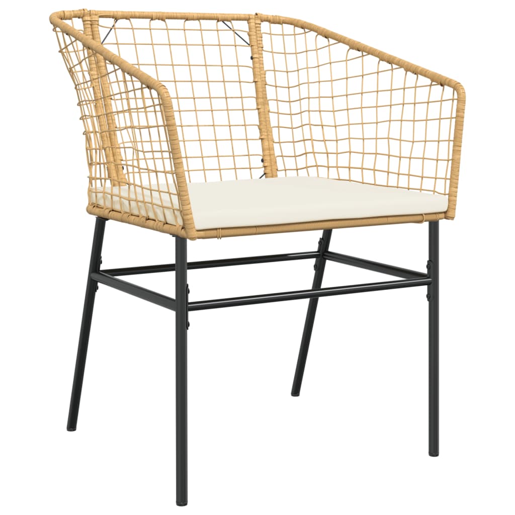 2 db barna polyrattan kerti szék párnákkal