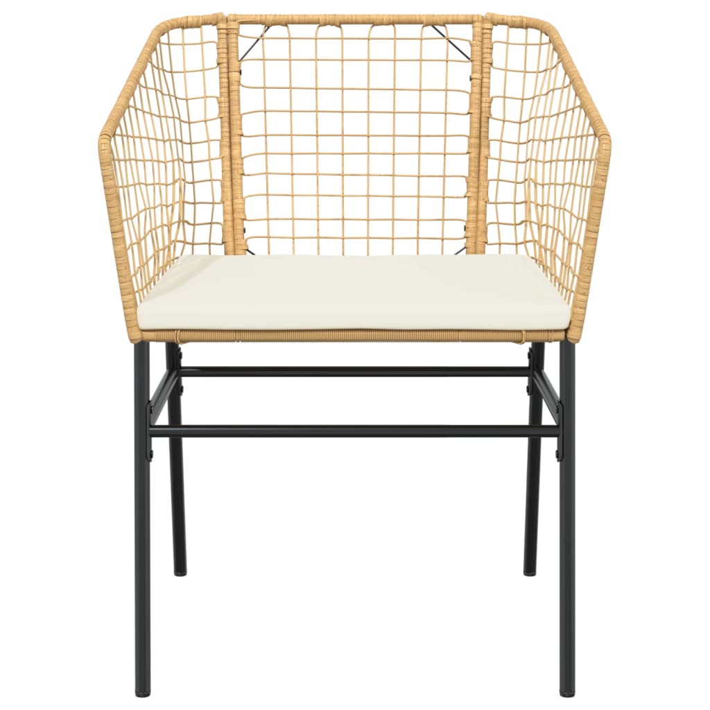2 db barna polyrattan kerti szék párnákkal