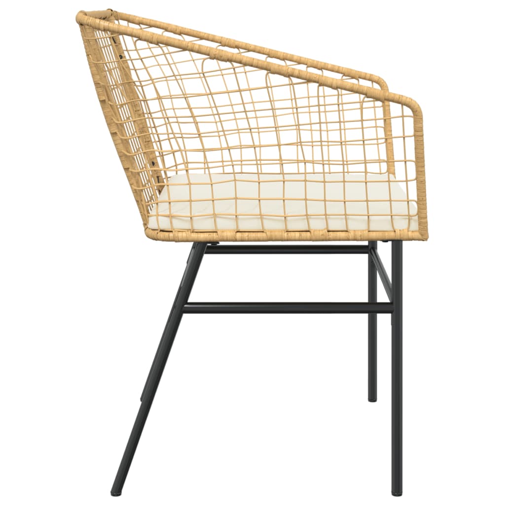 2 db barna polyrattan kerti szék párnákkal