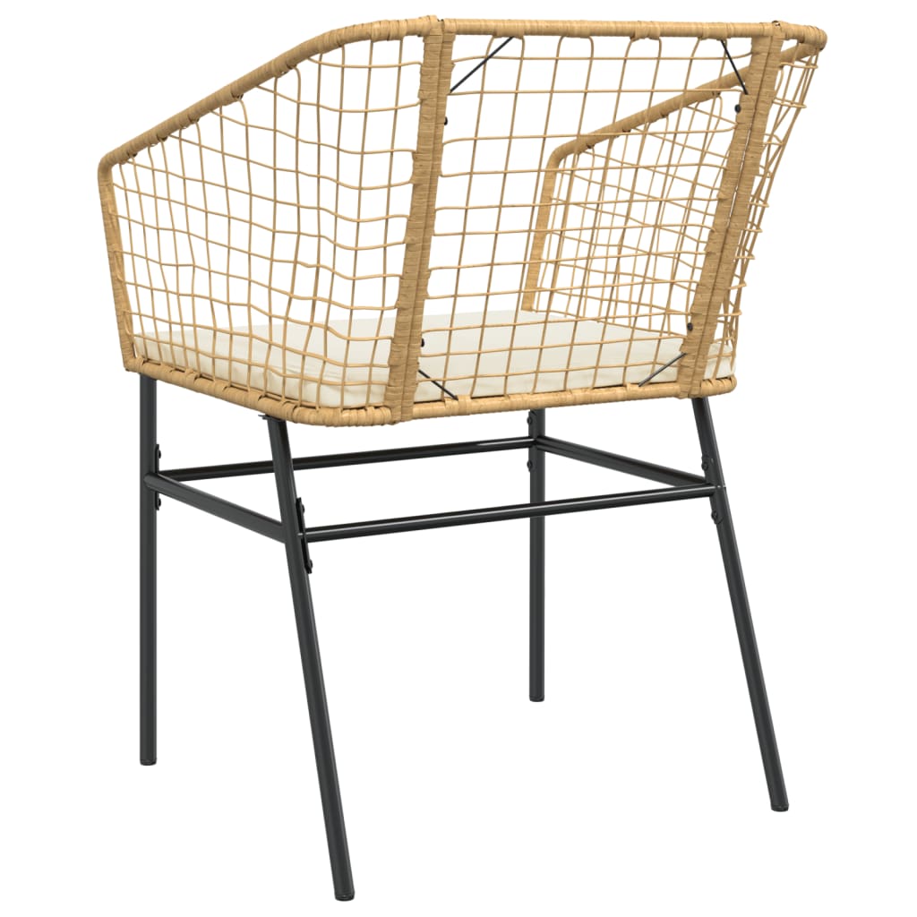 2 db barna polyrattan kerti szék párnákkal