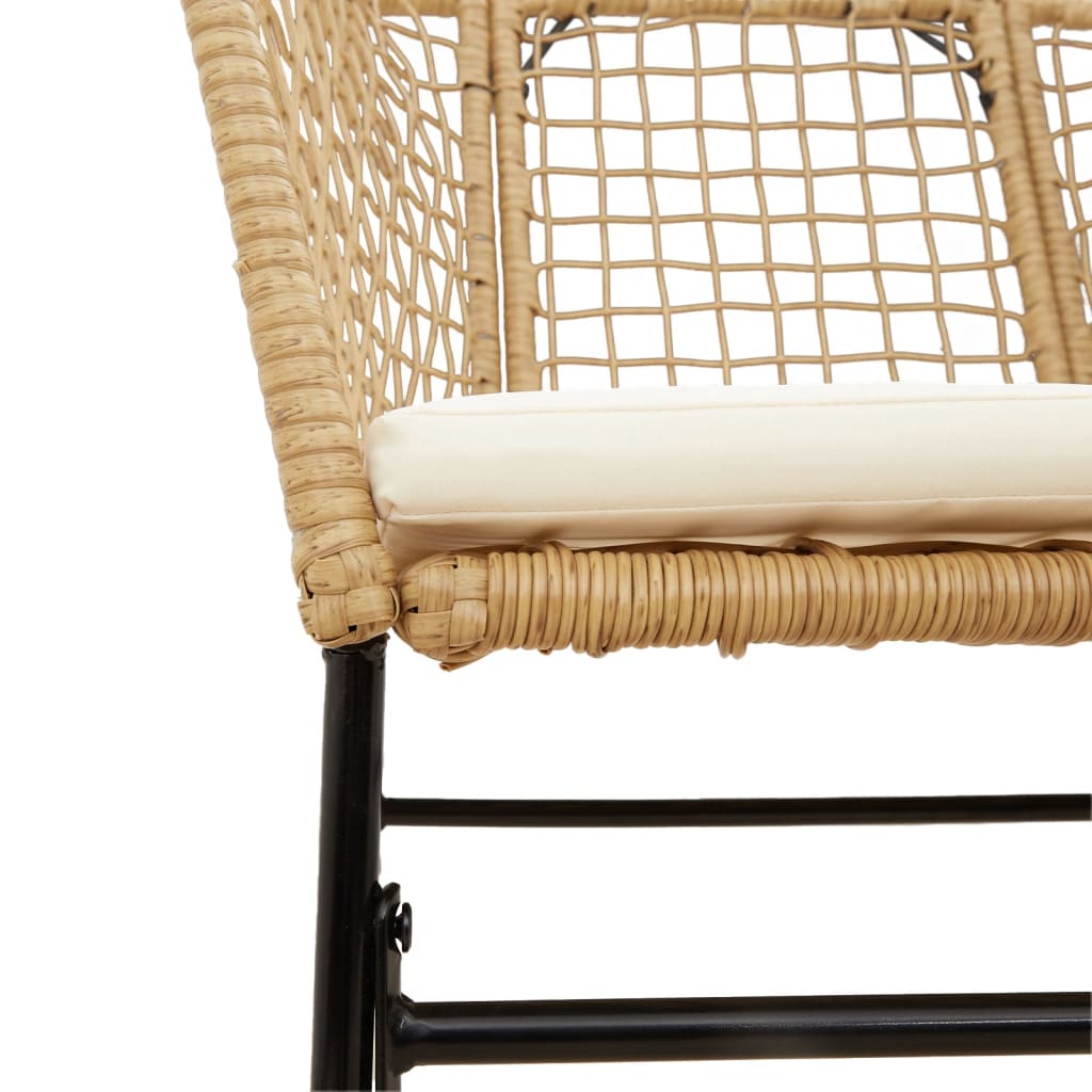 2 db barna polyrattan kerti szék párnákkal