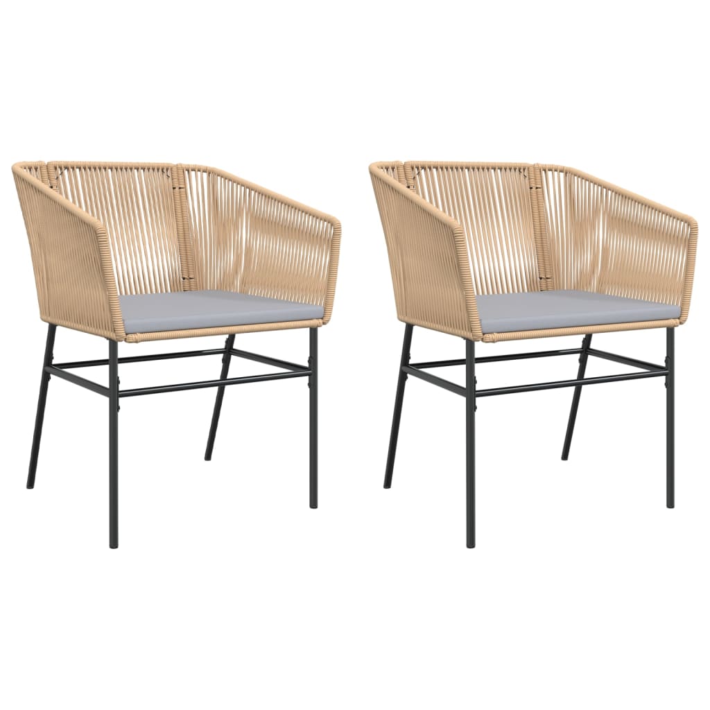2 db barna polyrattan kerti szék párnákkal