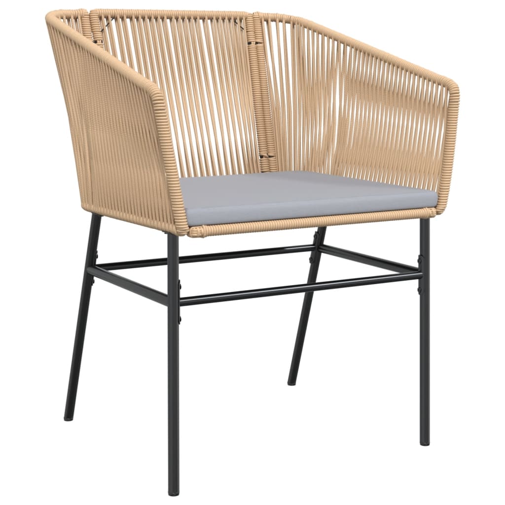 2 db barna polyrattan kerti szék párnákkal