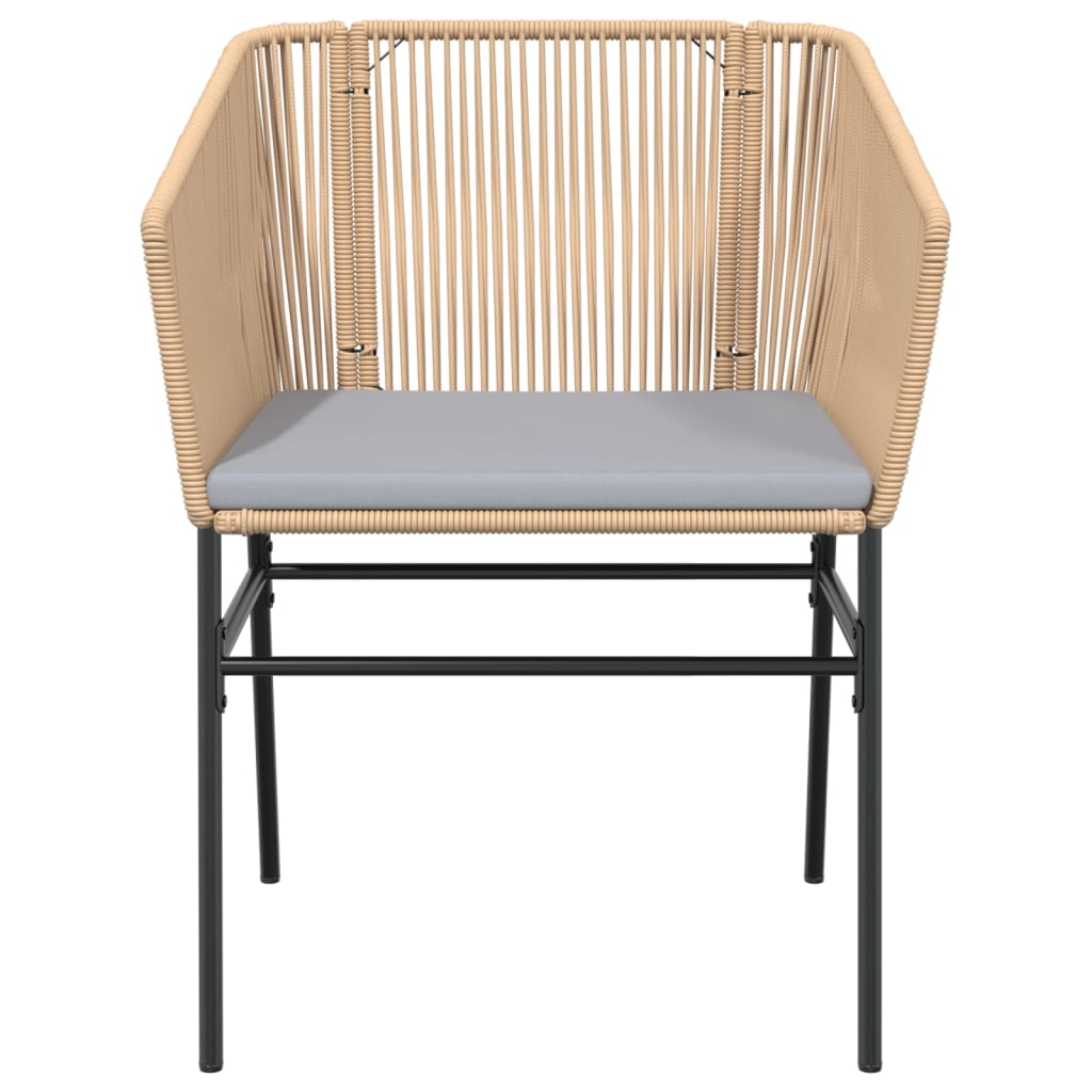 2 db barna polyrattan kerti szék párnákkal