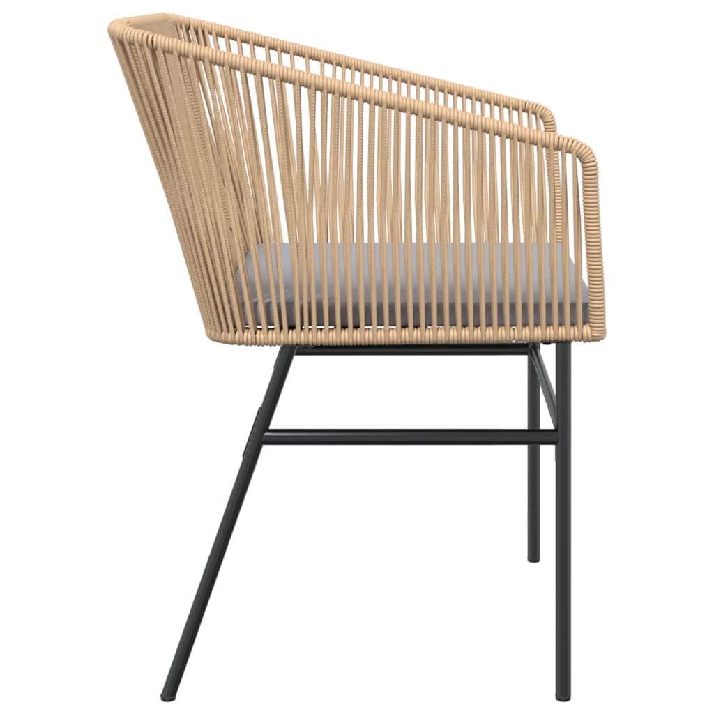 2 db barna polyrattan kerti szék párnákkal
