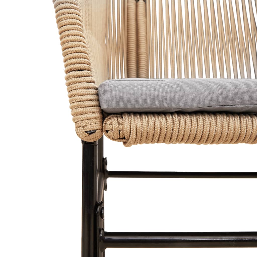 2 db barna polyrattan kerti szék párnákkal
