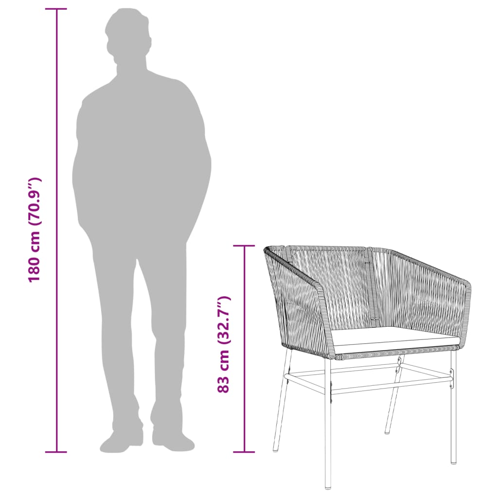 2 db barna polyrattan kerti szék párnákkal
