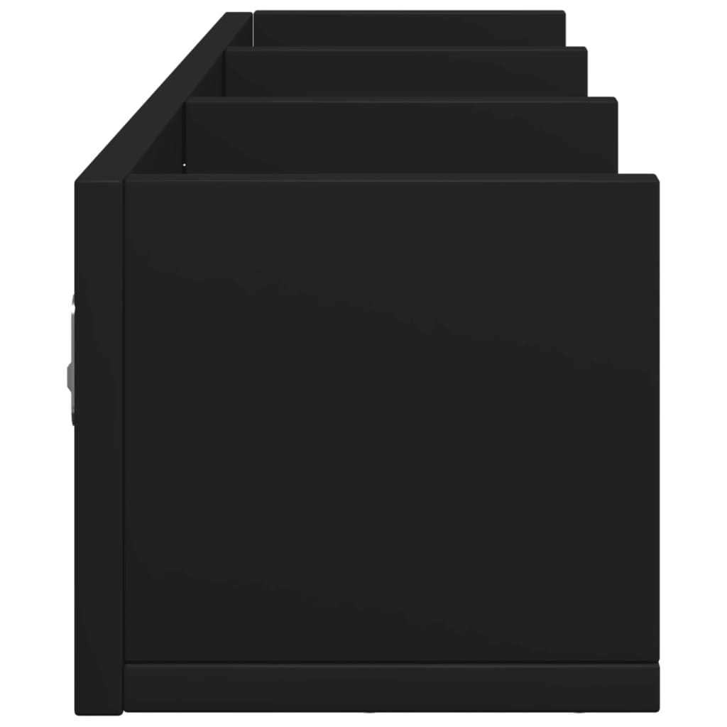 2 db fekete szerelt fa faliszekrény 75x18x16,5 cm